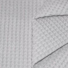 Waffle Pique Fabric Silver Grey