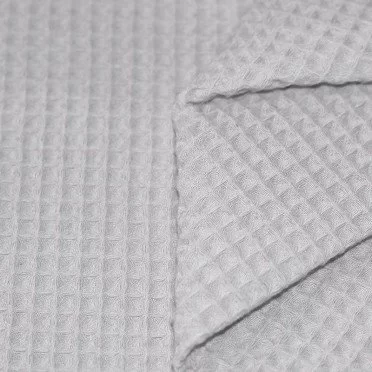Wafel Bawełniany Srebrnoszary Tkanina Wafel Bawełniany