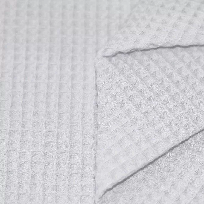Tissu Piqué Gaufré Blanc - (Tissu Piqué Gaufré)