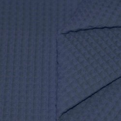 Tessuti Piquet Di Cotone Jeans Scuro