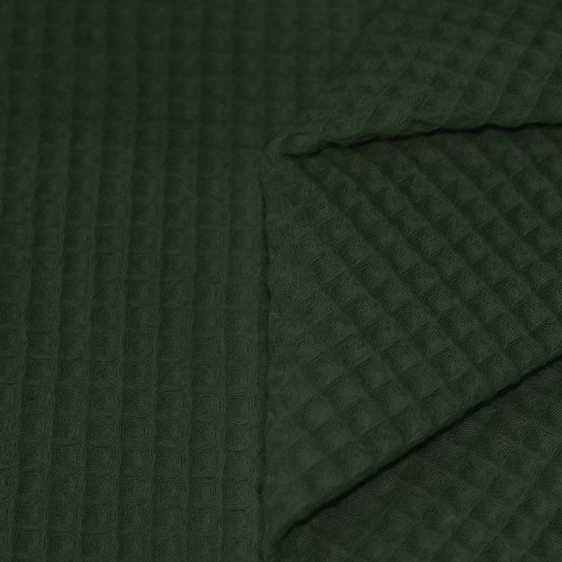 Wafelkatoen Piqué Leger Groen