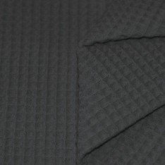 Waffle Pique Fabric Dark Grey