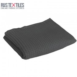 Waffle Pique Fabric Dark Grey Waffle Pique Fabric Dark Grey