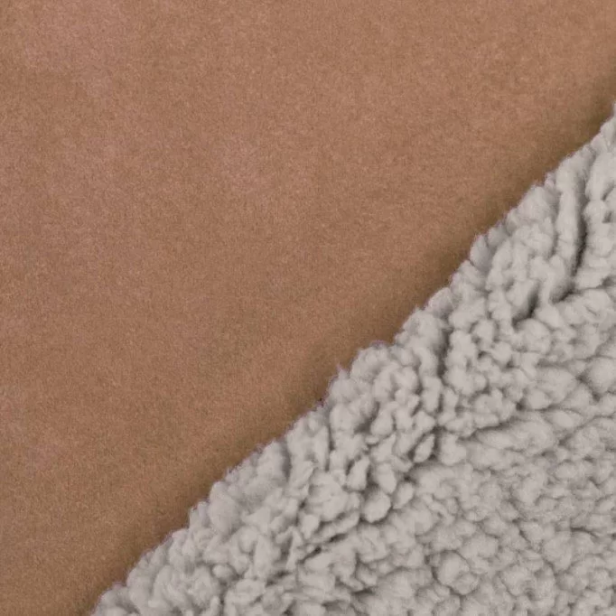 Suede Teddy Stof Beige - (Mode Stoffen)