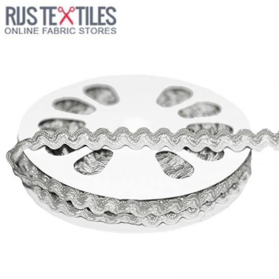 Rick Rack Ribbon Grey White 8mm Rick Rack Ribbon Grey White 8mm