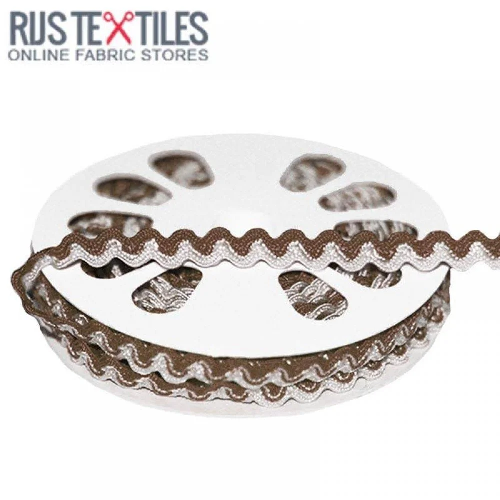Zigzagband Bruin Wit 8mm