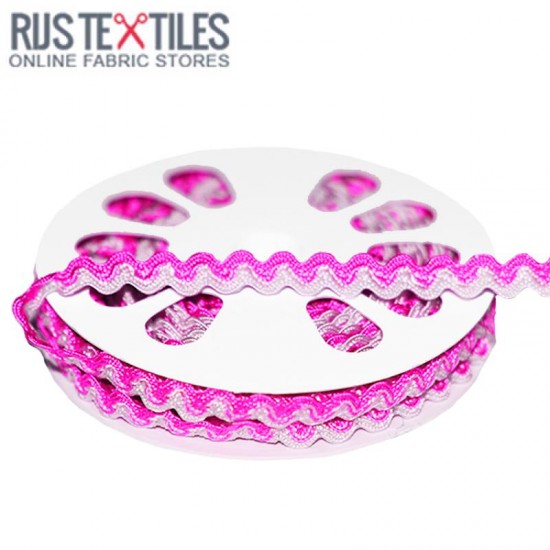 Rick Rack Ribbon Hot Pink White 8mm Rick Rack Ribbon Hot Pink White 8mm