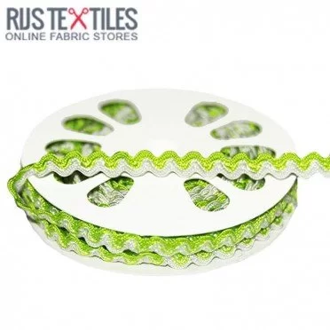 Nastro Spighetta Lime Bianco 8mm | Rijs Textiles