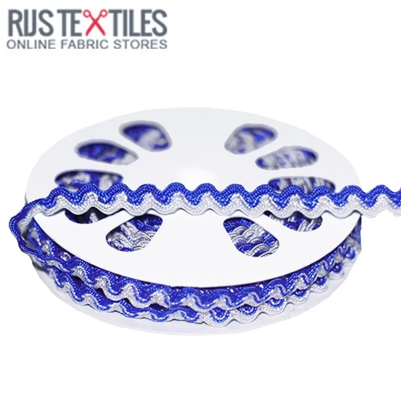 Zigzagband Kobalt Wit 8mm