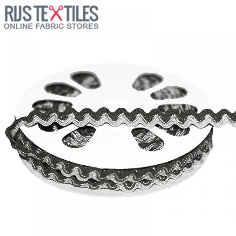 Zigzagband Zwart Wit 8mm
