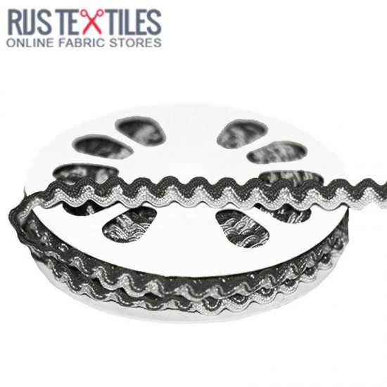 Rick Rack Ribbon Black White 8mm Rick Rack Ribbon Black White 8mm