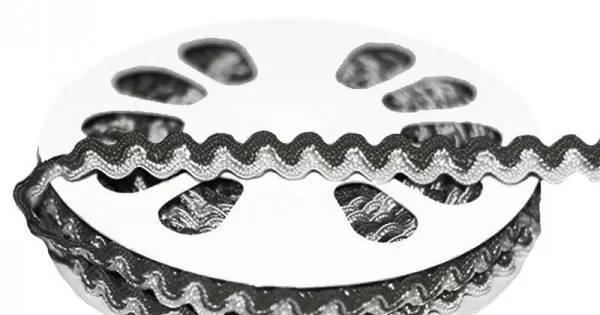 Rickover's Ribbon Rack Rick Rack Ribbon Black White 8mm