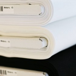 Popeline Di Cotone Nero, Blanc e Ecru 15 Metri Pacchetto 