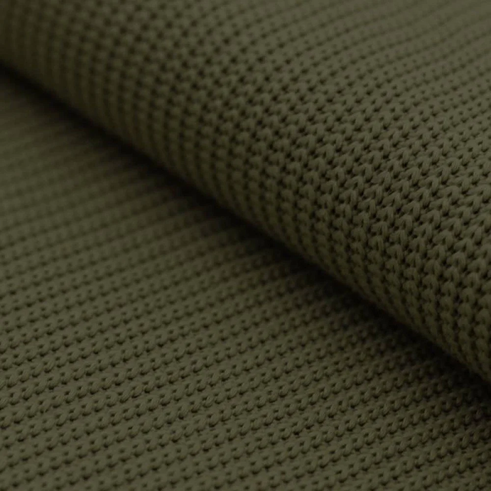 Tessuto Lavorato a Maglia Verde Militare