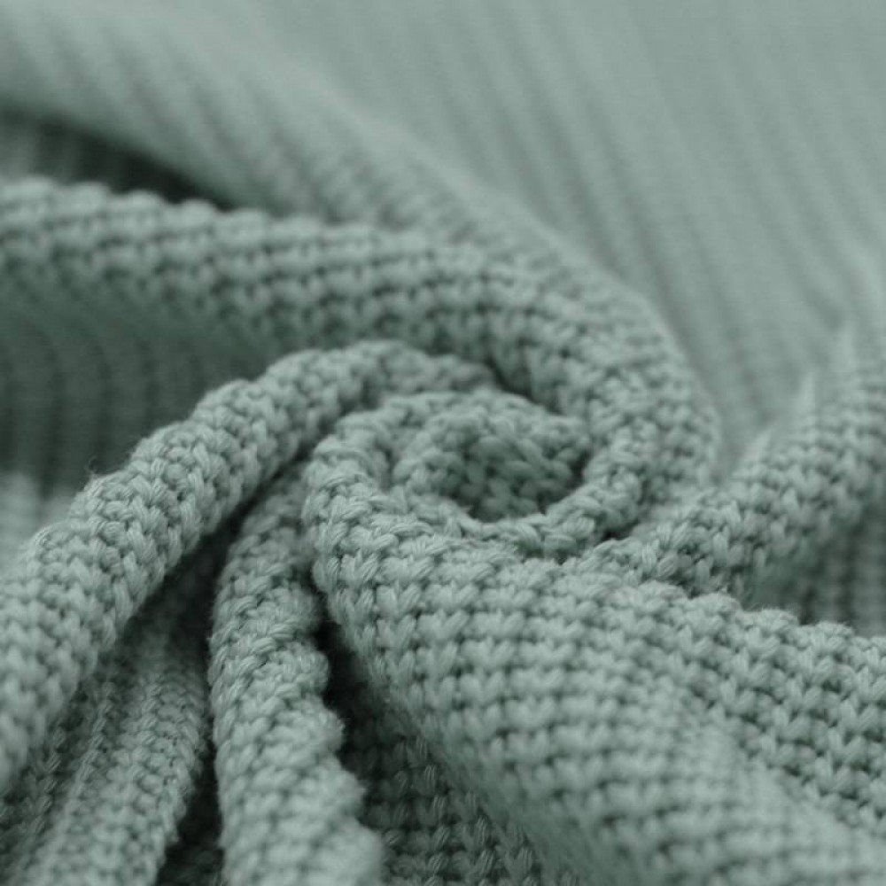Big Knit Stof Zeegroen - Grove Gebreide Decoratiestof per Meter Big Knit Stof Zeegroen - (Decoratiestoffen)