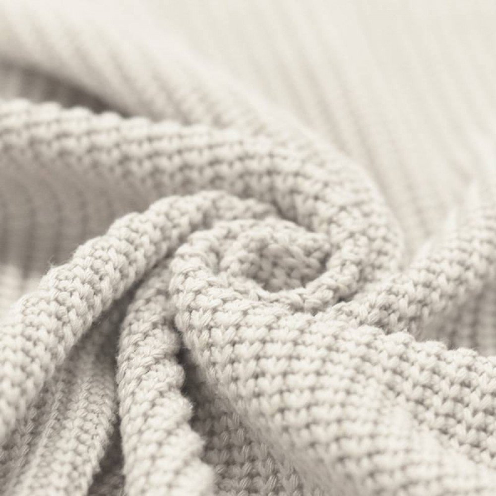 Tissu Point De Maille Tricot Écru - Tricoté Épais par Mètre Tissu Point De Maille Tricot Écru - (Tissus Deco)