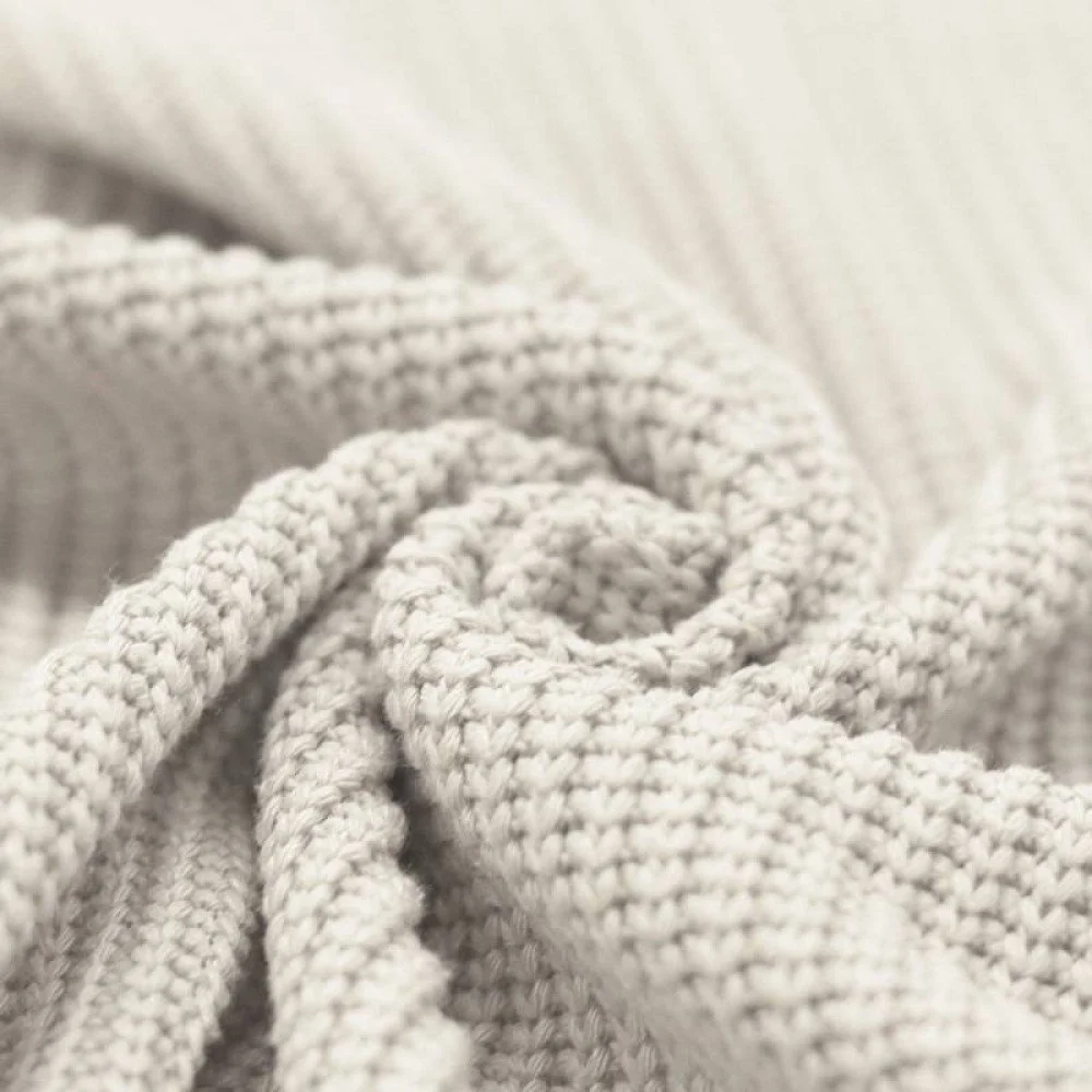 Big Knit Stof Ecru - Grove Gebreide Decoratiestof per Meter Big Knit Stof Ecru - (Decoratiestoffen)