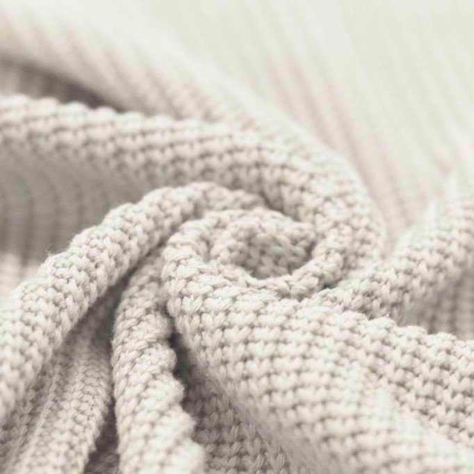 Big Knit Stof Råhvid - (Dekorationsstoffer)