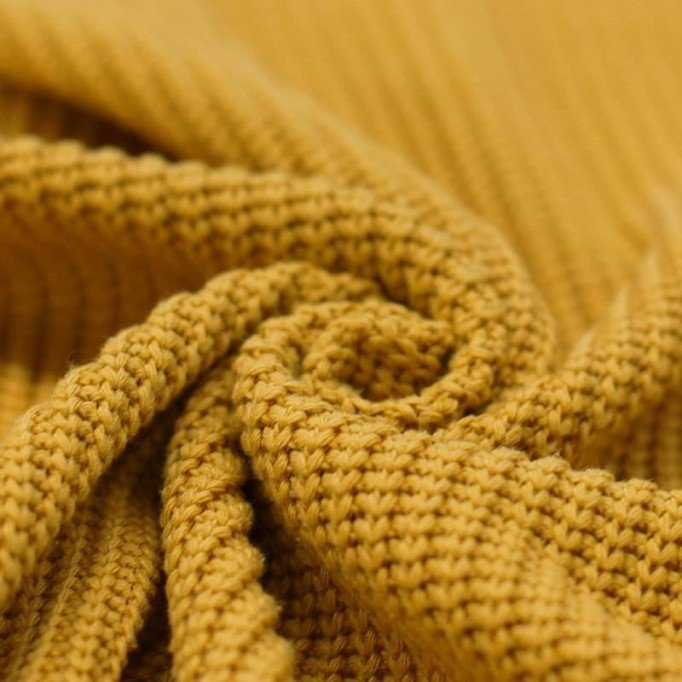 Big Knit Fabric Ocher  - (Deco Fabrics)