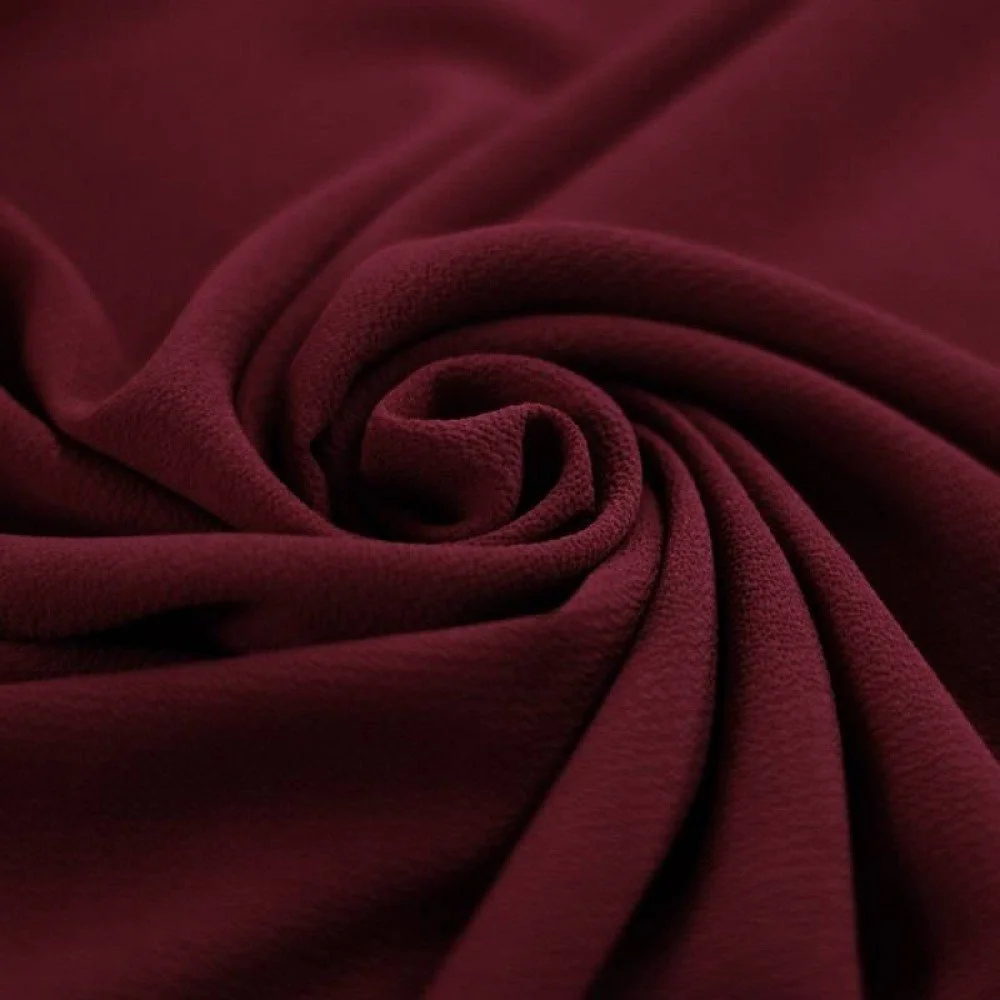 Tissu Bulle De Mousseline Stretch Bordeaux