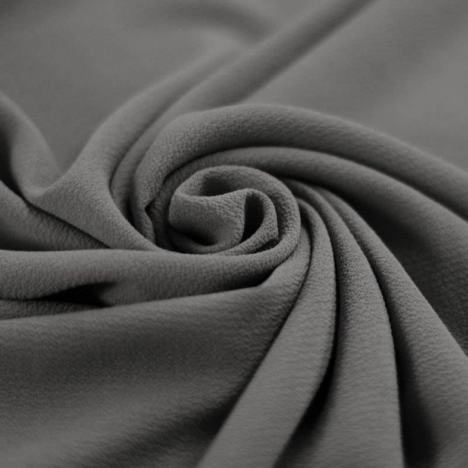 Bubble Chiffon Stoff Stretch Dunkelgrau - (Modestoffe)