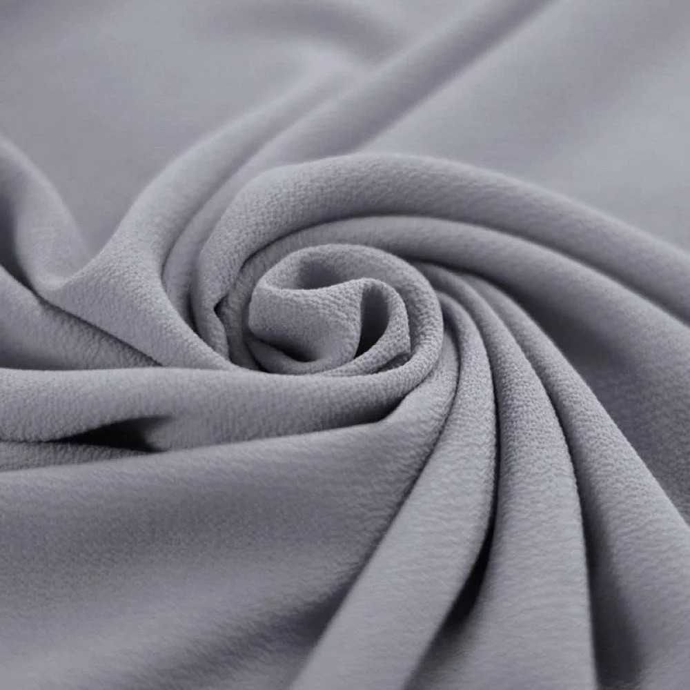 Tissu Bulle De Mousseline Stretch Gris Clair