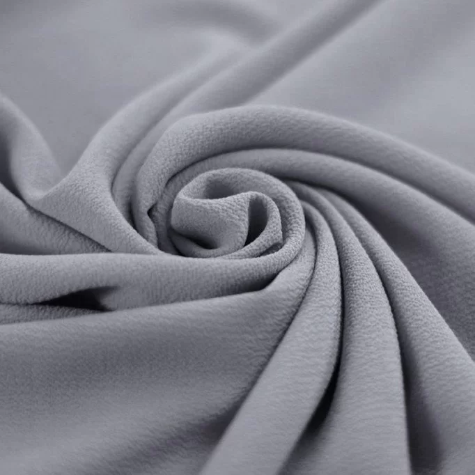 Bubble Chiffon Stof Stretch Licht Grijs - (Mode Stoffen)