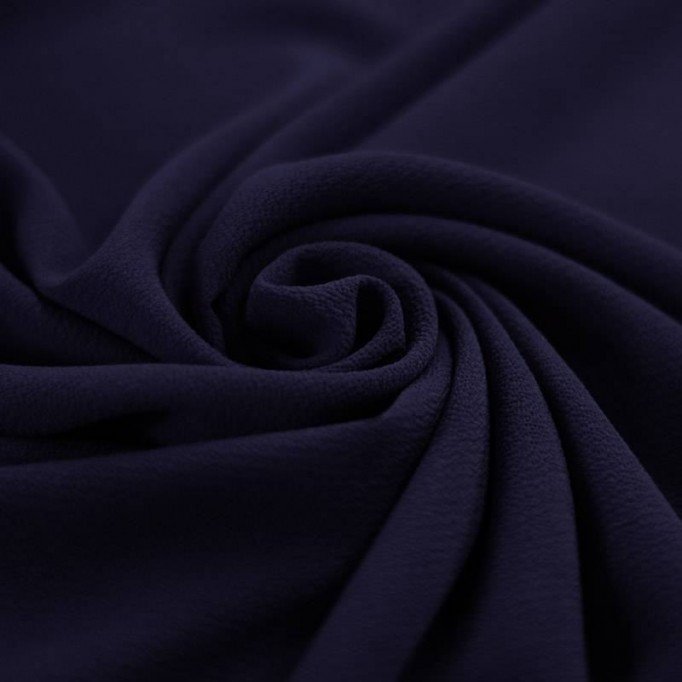Bubble Chiffon Stof Stretch Marine - (Mode Stoffen)