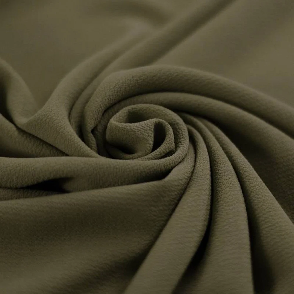 Tissu Bulle De Mousseline Stretch Olive Tissu Bulle De Mousseline Stretch Olive - (Tissus De Mode)