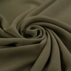 Tissu Bulle De Mousseline Stretch Olive