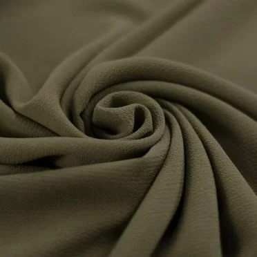 Tissu Bulle De Mousseline Stretch Olive - (Tissus De Mode)