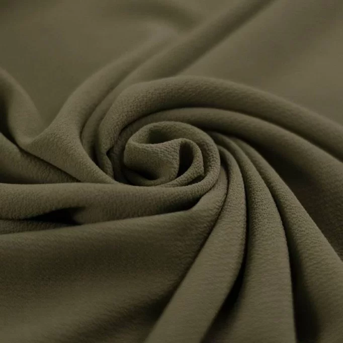 Bubble Chiffon Fabric Stretch Olive - (Fashion Fabrics)