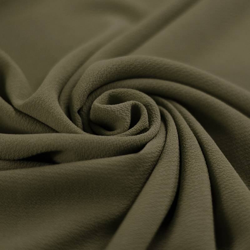 Bubble Chiffon Stof Stretch Olijf