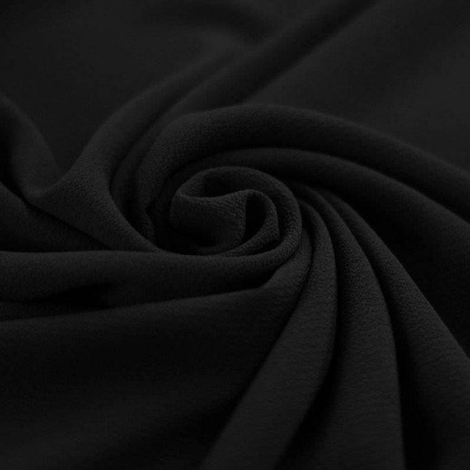 Bubble Chiffon Stof Stretch Zwart - (Mode Stoffen)