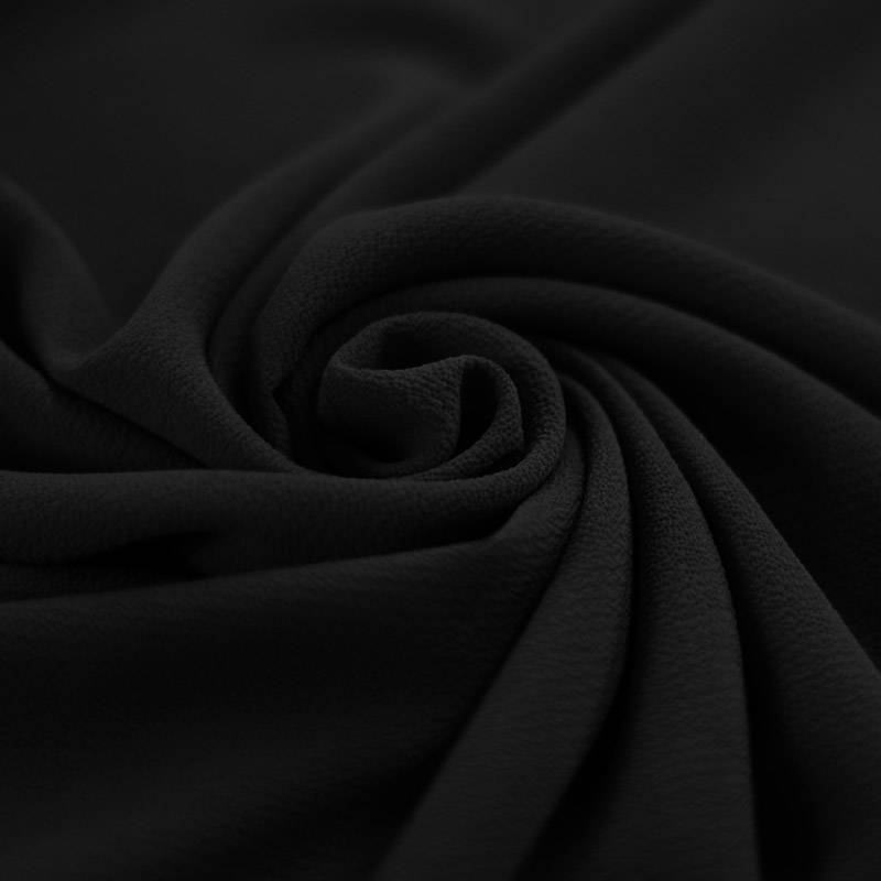 Bubble Chiffon Stof Stretch Zwart