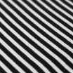 Bündchenstoff Streifen 5mm Schwarz Weiß - (Bündchenstoff)