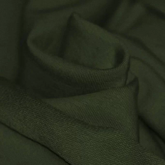Tessuto Felpa Sweat Verde Militare - (Tessuti Felpa Sweat)