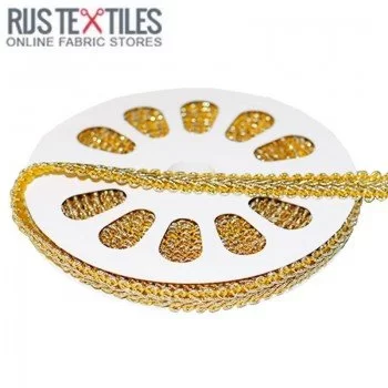 Metallic Gimp Braid Trim Gold 9mm Metallic Gimp Braid Trim Gold 9mm