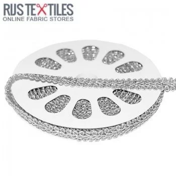 Metaliczny Sznurek Galonowy Trim Srebrny9mm