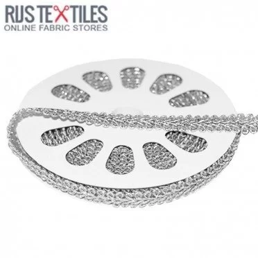 Metallic Gimp Braid Trim Silver 9mm Metallic Gimp Braid Trim Silver 9mm - (Haberdashery)