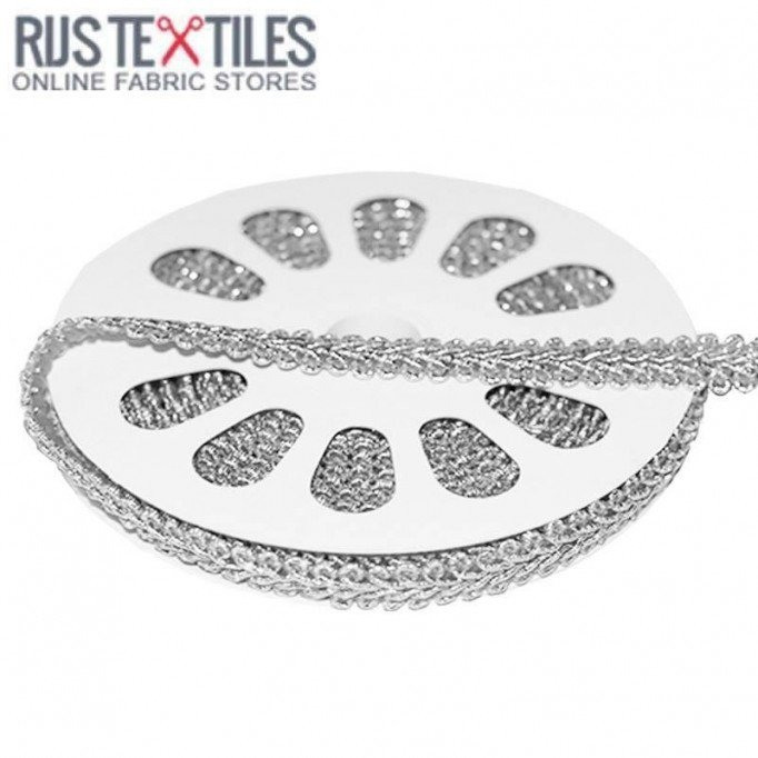 Metallic Gimp Braid Trim Silver 9mm - (Haberdashery)
