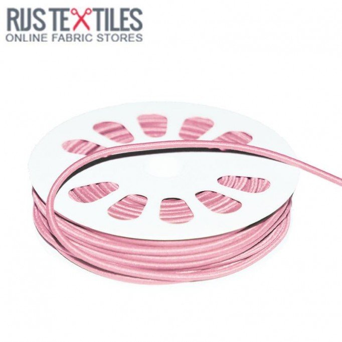 Gummi Anoraksnor Pink 3mm (Metermål) - (Gummi Anoraksnor 3mm)