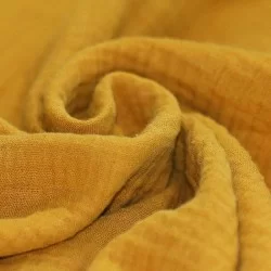 Tessuto Doppia Garza Di Cotone Ocra Tessuto Doppia Garza Di Cotone Ocra