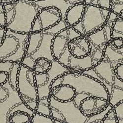 Tissu Jacquard - Chaine Beige Noir 