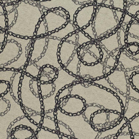 Jacquard Fabric - Chain Beige Black Jacquard Fabric - Chain Beige Black