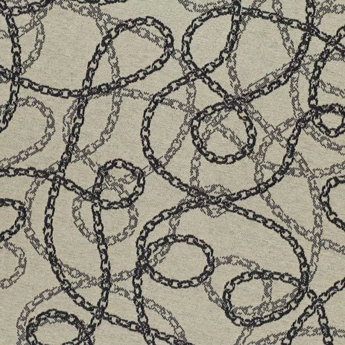 Tessuto Jacquard - Catena Beige Nero  - (Jersey Tessuti)