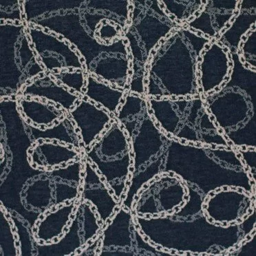 Jacquard Fabric - Chain Black Beige - (Jersey Fabrics)