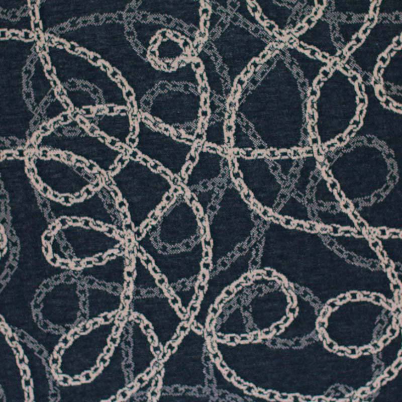 Jacquard Stof - Ketting Zwart Beige