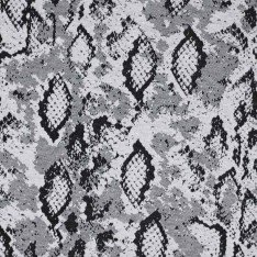 Tissu Jacquard - Serpent Dessin Gris