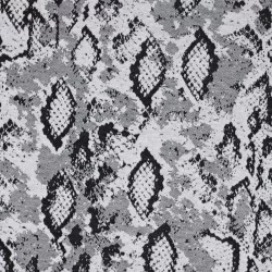 Tissu Jacquard - Serpent Dessin Gris